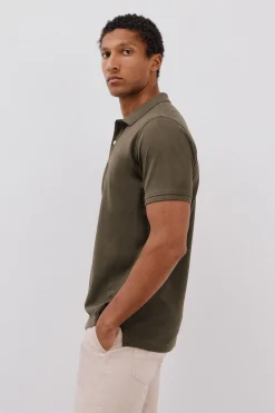 Cortefiel Polo básico slim Kaki Clearance