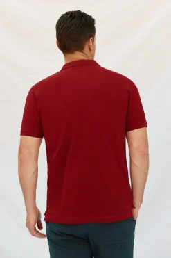 Cortefiel Polo básico slim Granate Best