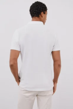 Cortefiel Polo básico slim Blanco Clearance
