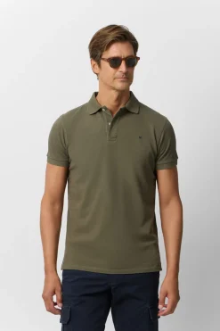 Silbon Polo clásico liso Verde Sale
