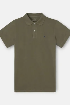 Silbon Polo clásico liso Verde Sale