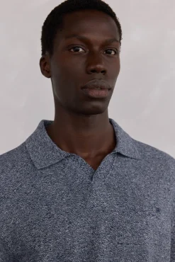 Pedro del Hierro Polo collar torzal liso Azul Discount