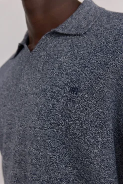 Pedro del Hierro Polo collar torzal liso Azul Discount