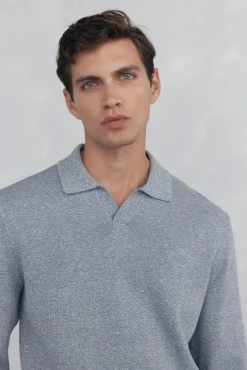 Pedro del Hierro Polo collar torzal liso Gris Hot