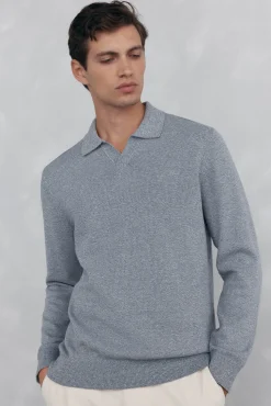 Pedro del Hierro Polo collar torzal liso Gris Hot