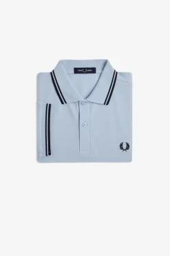 Fred Perry Polo de hombre de piqué de manga corta Azul Discount