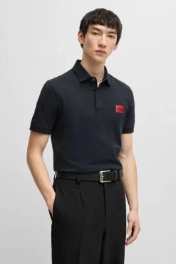 HUGO Polo de manga corta Azul marino Sale