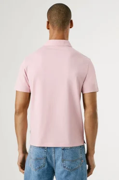 Pepe Jeans Polo de manga corto con triple botón y logo en el pecho rosa New