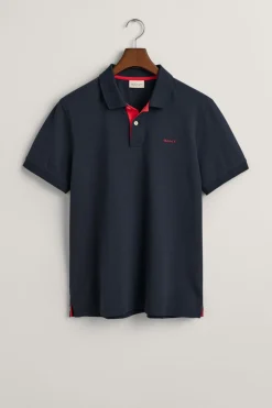 Gant Polo de piqué en contraste Azul marino Best