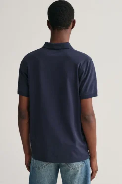Gant Polo de piqué en contraste Azul marino Best