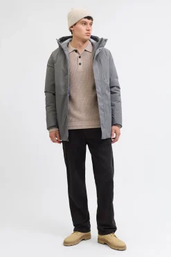 Jack & Jones Polo de punto con cuello abotonado gris Online