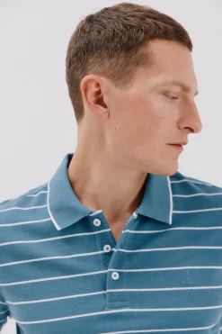 Cortefiel Polo de rayas Azul Discount