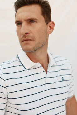 Cortefiel Polo de rayas Blanco Hot