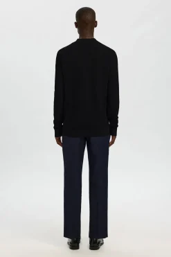 Selected Polo estructura media cremallera Negro Online