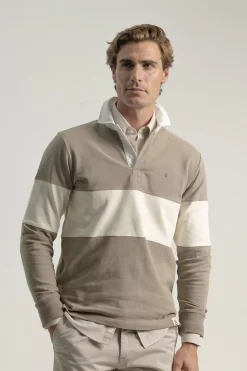 PuroEGO Polo franjas anchas contraste piedra Arena Hot