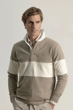 PuroEGO Polo franjas anchas contraste piedra Arena Hot