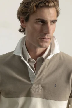 PuroEGO Polo franjas anchas contraste piedra Arena Hot