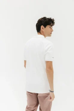 elPulpo Polo lavado bordado a contraste Blanco Online