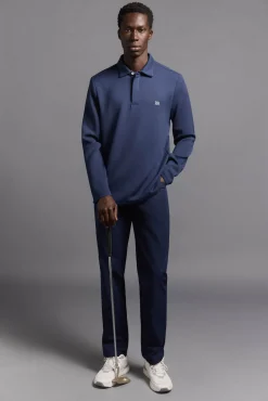 Pedro del Hierro Polo liso manga larga golf Azul Online