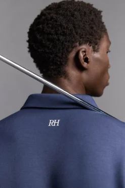 Pedro del Hierro Polo liso manga larga golf Azul Online