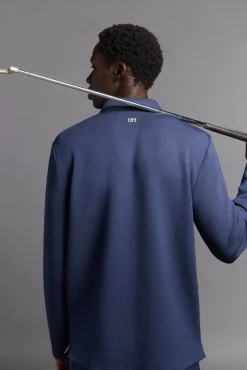 Pedro del Hierro Polo liso manga larga golf Azul Online