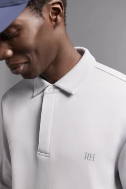 Pedro del Hierro Polo liso manga larga golf Gris