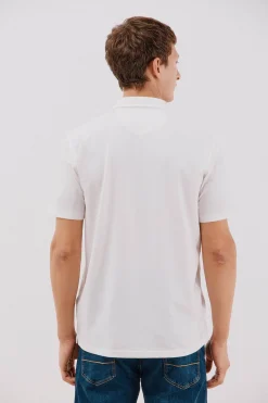 Cortefiel Polo liso piqué Blanco Sale