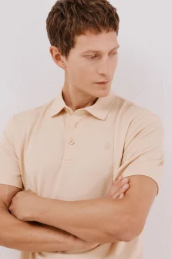 Cortefiel Polo liso piqué Beige Best