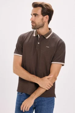 Jack & Jones Polo manga corta Marr&oacute;n New