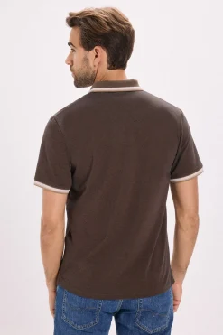 Jack & Jones Polo manga corta Marr&oacute;n New