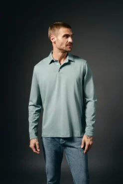 OOTO Polo manga larga Turquesa