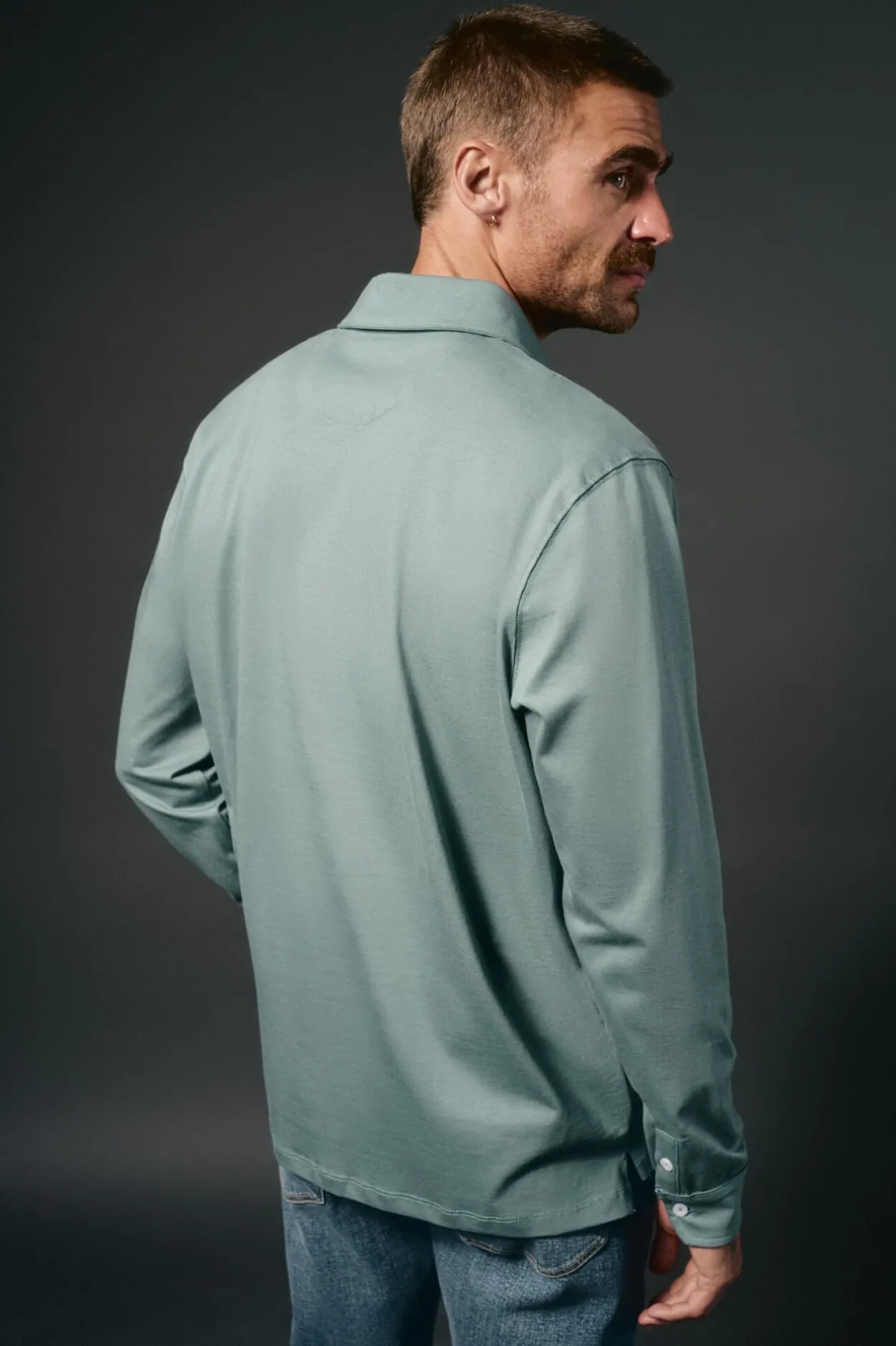 OOTO Polo manga larga Turquesa