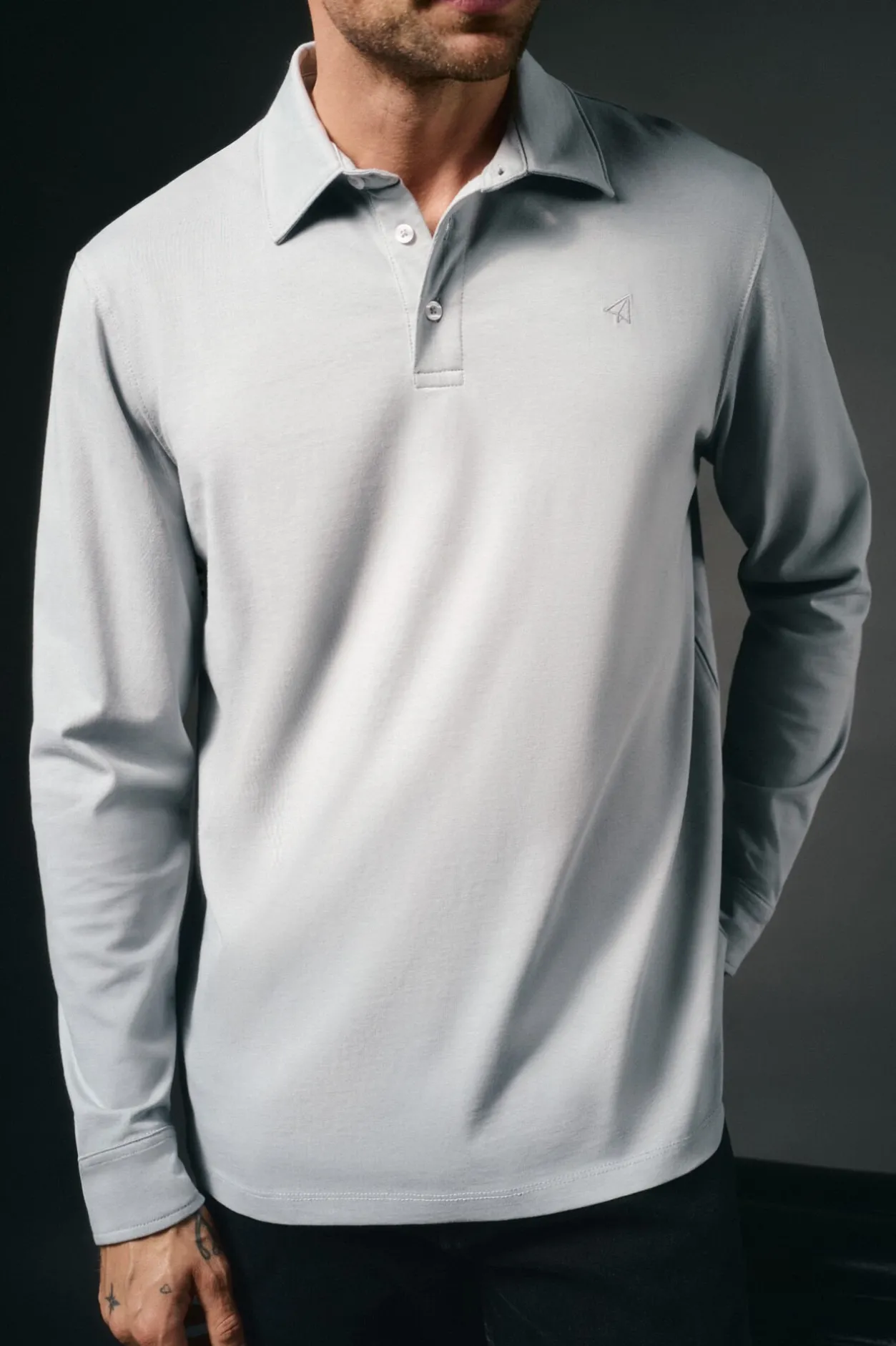 OOTO Polo manga larga Gris Hot