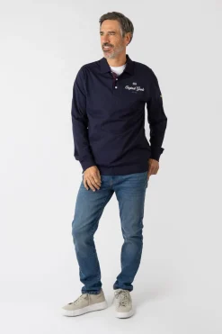 Privata Polo manga larga Azul marino Sale