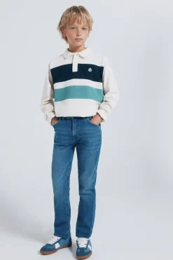 Springfield Kids Polo manga larga detalle rayas niño blanco Best