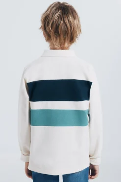 Springfield Kids Polo manga larga detalle rayas niño blanco Best