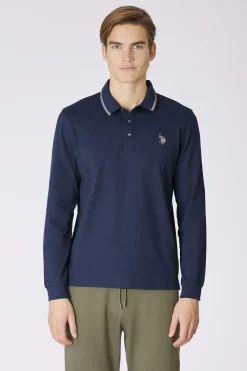 Us Polo Polo manga larga Logo Azul Clearance