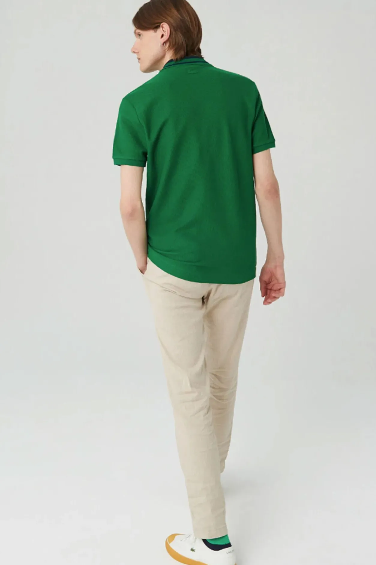 Lacoste Polo oversize con estampado de cocodrilo Verde Clearance