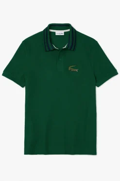 Lacoste Polo oversize con estampado de cocodrilo Verde Clearance