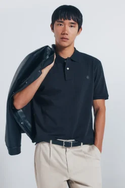 Springfield Polo piqué básico regular fit negro Best