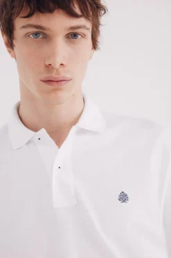 Springfield Polo piqué básico regular fit blanco