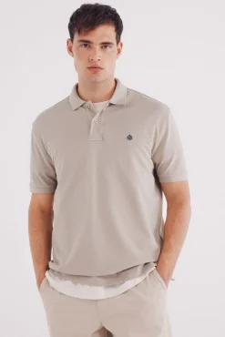 Springfield Polo piqué básico regular fit nude Outlet