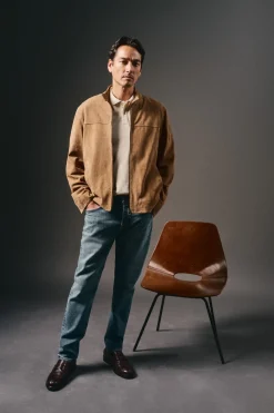 OOTO Polo piqué lavado bordado avión Beige