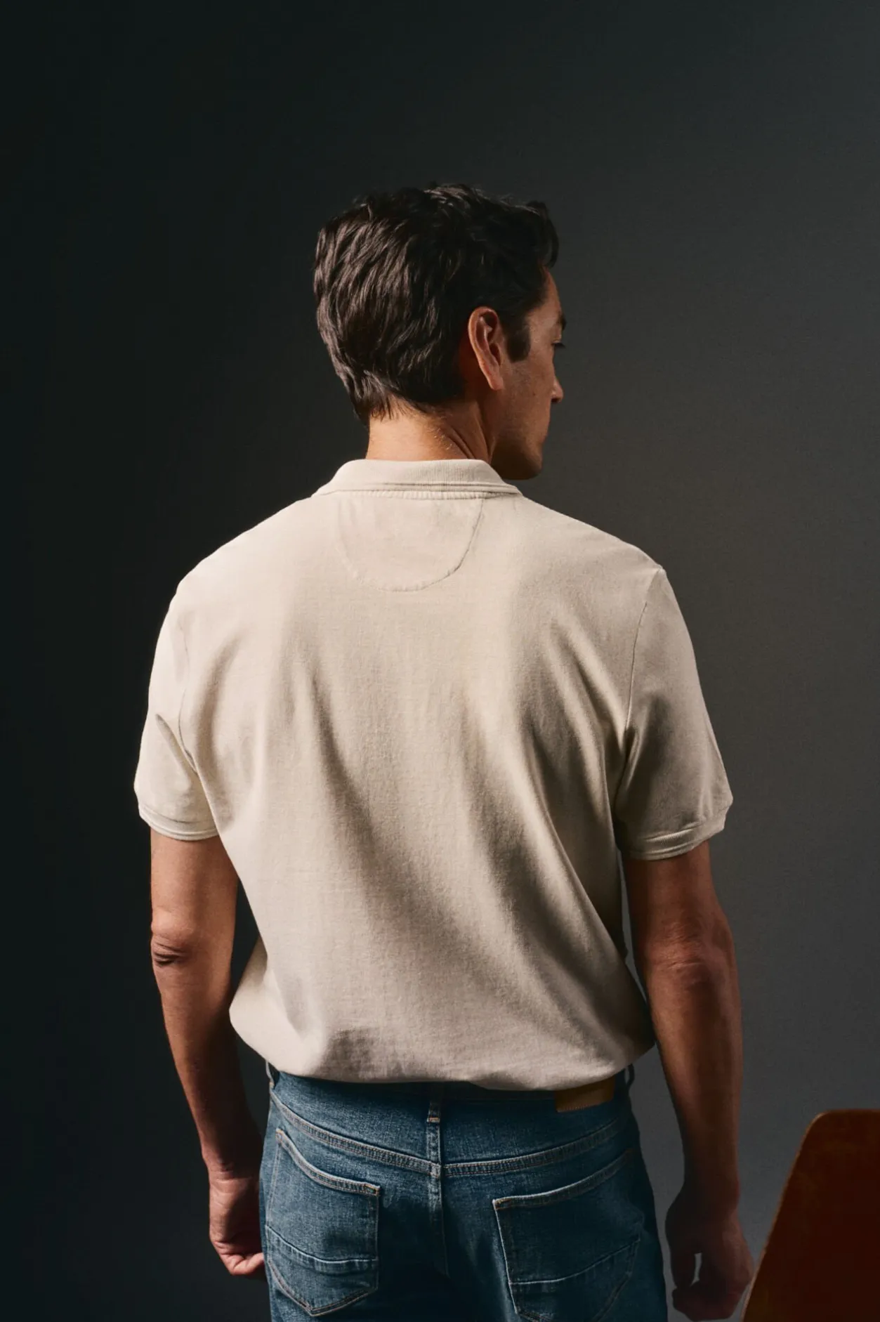 OOTO Polo piqué lavado bordado avión Beige