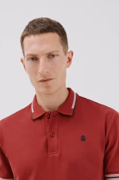 Cortefiel Polo piqué tips Granate Outlet