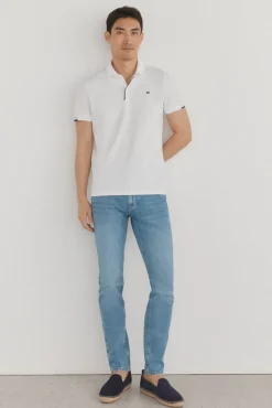 Pedro del Hierro Polo puños contraste Blanco Hot