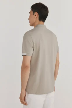 Pedro del Hierro Polo puños contraste Verde Outlet