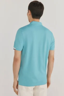 Pedro del Hierro Polo puños contraste Turquesa Hot