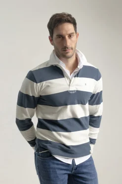 PuroEGO Polo rayas azul tinta Azul oscuro Discount