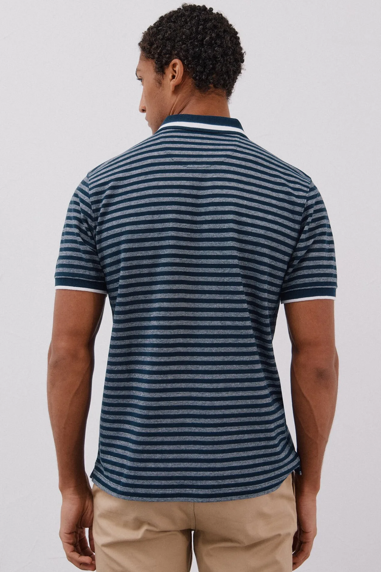 Cortefiel Polo rayas oxford Azul marino Best